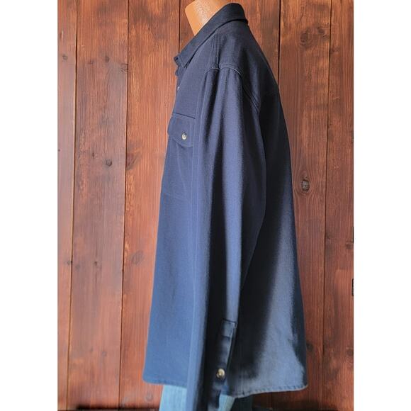 UNTUCKit Men 3XL Navy Blue Heavy Cotton Linen Button-Up Shirt Shacket Reissler - Picture 8 of 13